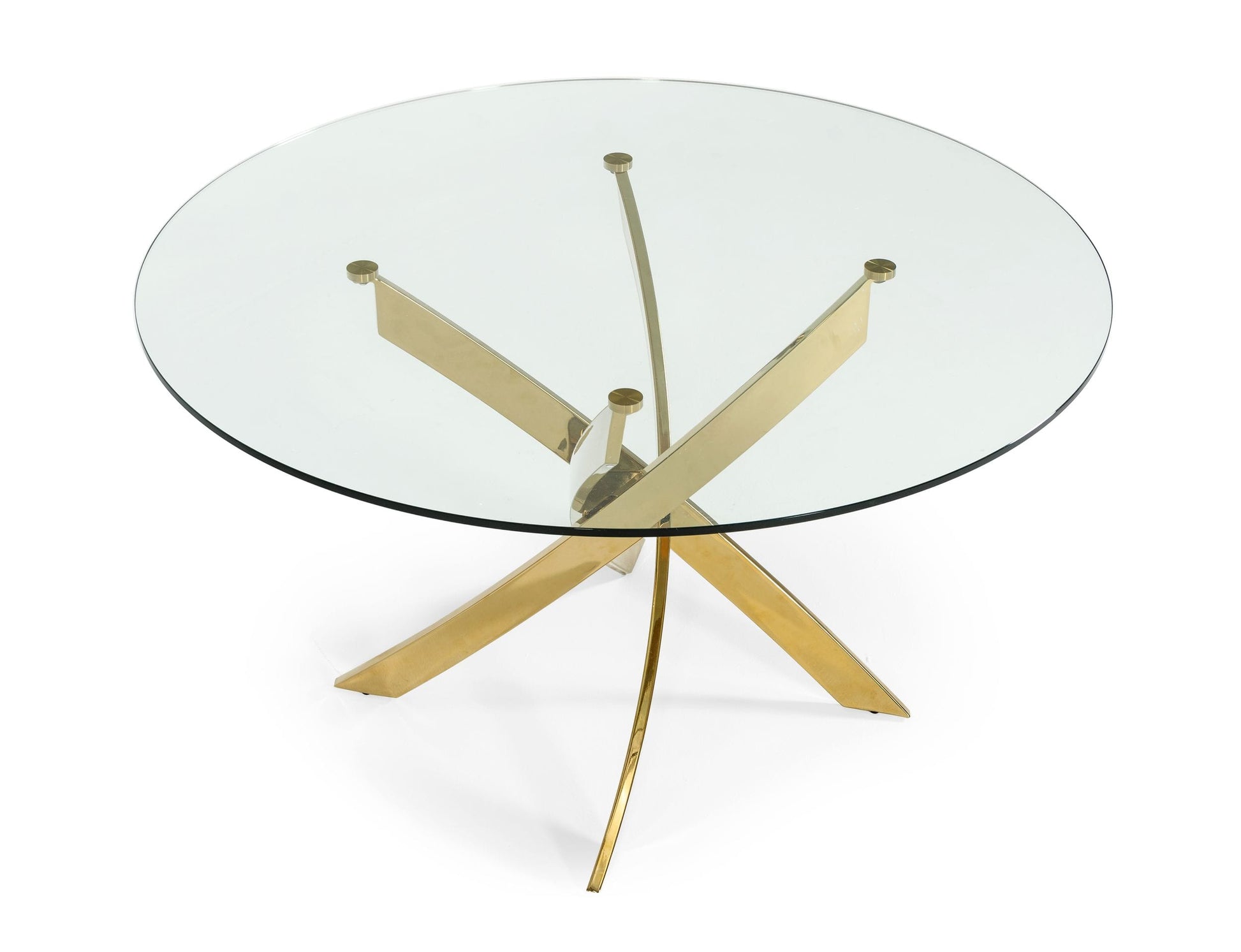 Modrest Pyrite - Modern Round Glass Dining Table | Dining Tables |   Modishstore  - 3