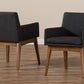 Baxton Studio Nexus Mid-Century Modern Walnut Wood Finishing Dark Grey Fabric Dining Armchair (Set of 2) | Dining Chairs | Modishstore - 2