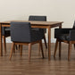 Baxton Studio Dorina Mid-Century Modern Dark Grey Fabric Upholstered and Walnut Brown Finished Wood 5-Piece Dining Set | Dining Sets | Modishstore - 3