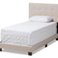 baxton studio brookfield modern and contemporary beige fabric twin size bed | Modish Furniture Store-2