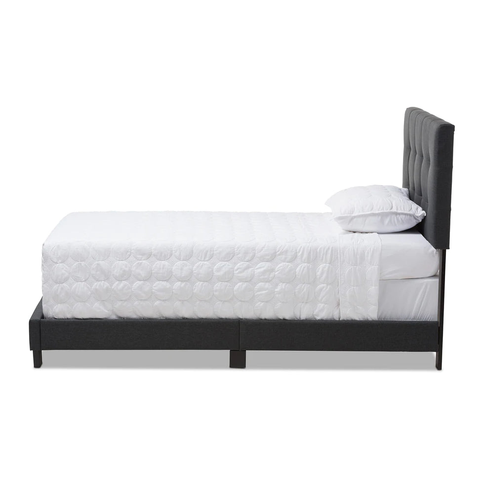 Baxton Studio Brookfield Modern and Contemporary Charcoal Grey Fabric Twin Size Bed | Beds | Modishstore - 3