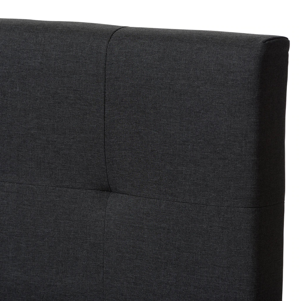 Baxton Studio Brookfield Modern and Contemporary Charcoal Grey Fabric Twin Size Bed | Beds | Modishstore - 5