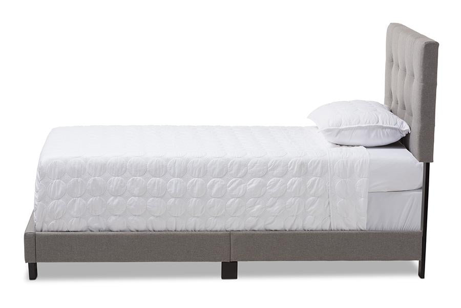 baxton studio brookfield modern and contemporary light grey fabric twin size bed | Modish Furniture Store-3