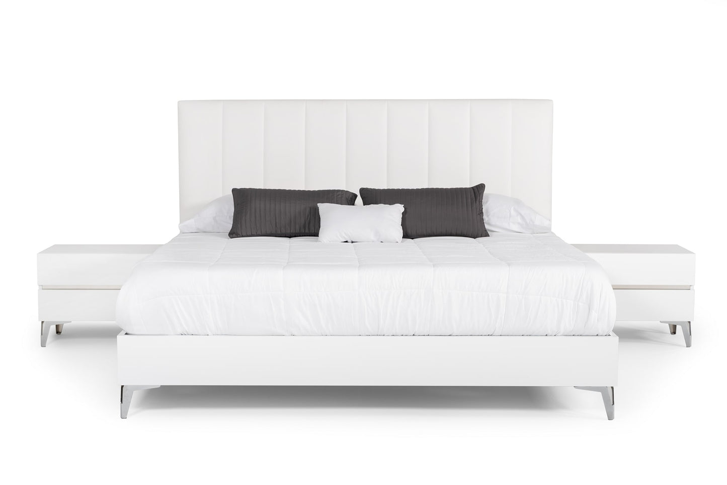 Nova Domus Angela - Italian Modern White Eco Leather Bed | Modishstore | Beds-3