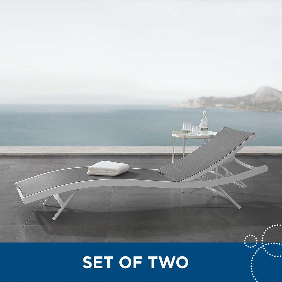 Modway Glimpse Outdoor Patio Mesh Chaise Lounge Set of 2 - EEI-4038 | Outdoor Recliners & Lounge Chairs | Modishstore - 1