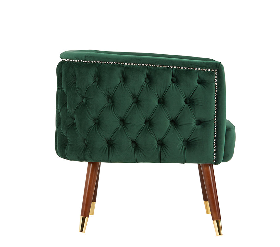 Modrest Bethel Modern Green Velvet Accent Chair | Modishstore | Accent Chairs-3