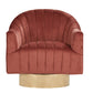 Divani Casa Parson Modern Copper Velvet Swivel Armchair | Modishstore | Armchairs-2