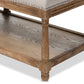 baxton studio celeste french country weathered oak beige linen upholstered ottoman bench | Modish Furniture Store-2
