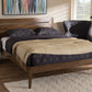 Baxton Studio Elmdon Mid-Century Modern Solid Walnut Wood Slatted Headboard Style Full Size Platform Bed | Modishstore | Beds