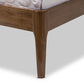 baxton studio jupiter mid century modern grey fabric upholstered button tufted king size platform bed | Modish Furniture Store-6