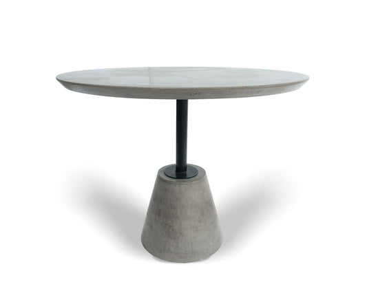 Modrest Nathrop - Modern Grey Concrete & Black Metal Round Dining Table | Dining Tables | Modishstore