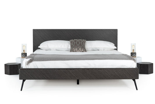 Modrest Gaige - Modern Grey Elm Bed | Modishstore | Beds
