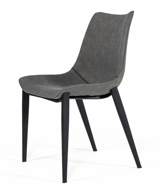 Modrest Frasier - Modern Grey Eco-Leather Dining Chair (Set of 2 ) | Dining Chairs |   Modishstore 
