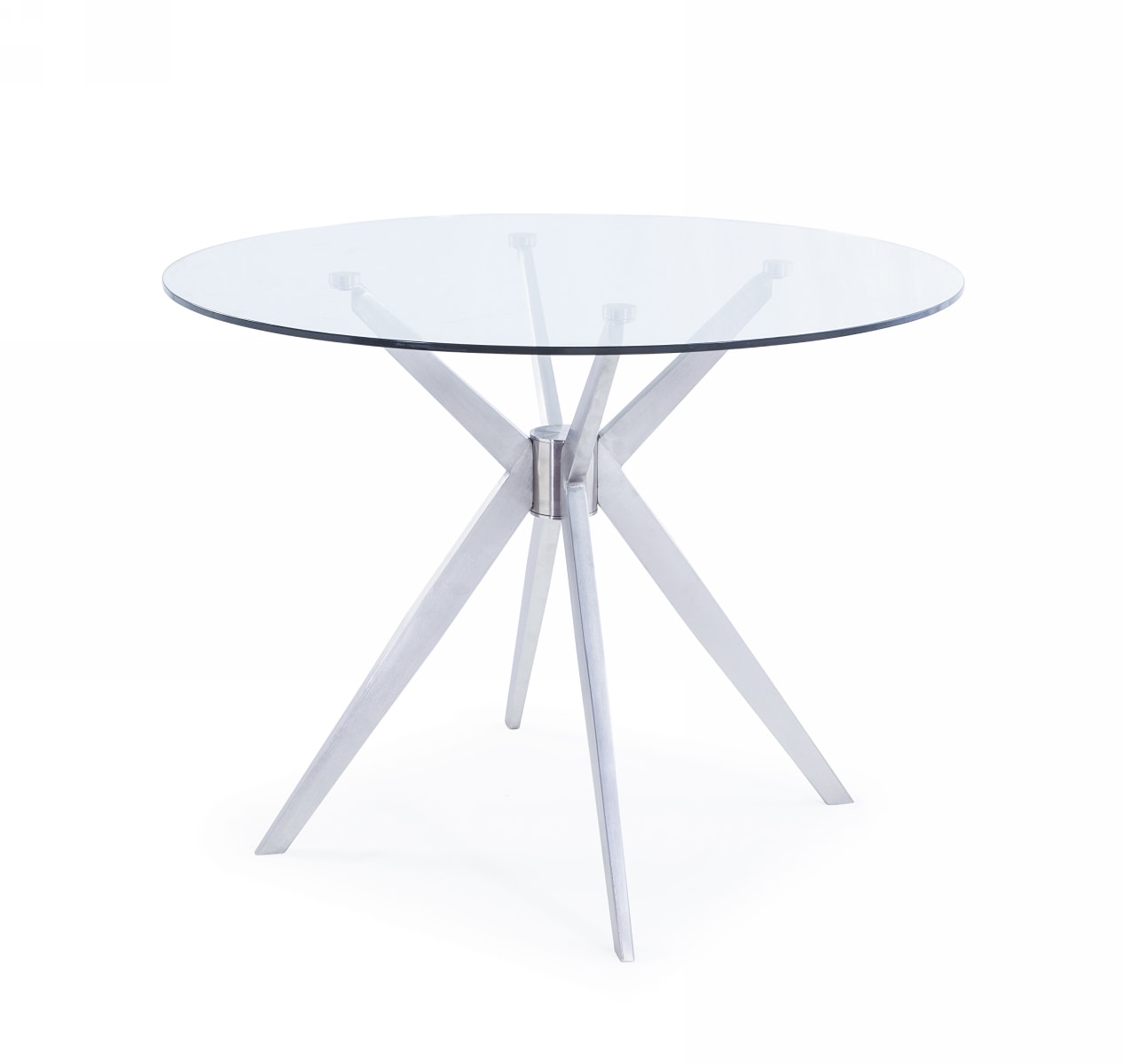 Modrest Dallas - Modern Brushed Stainless Steel Dining Table-3