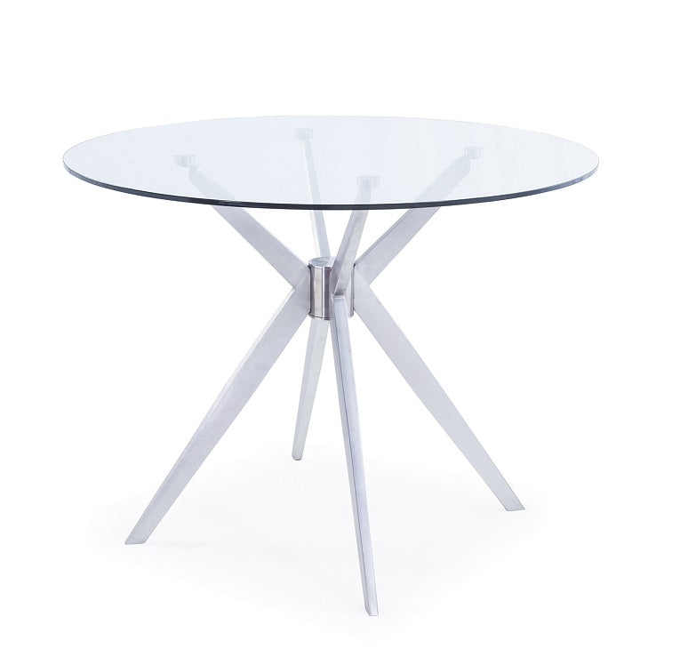 Modrest Dallas - Modern Brushed Stainless Steel Dining Table-4