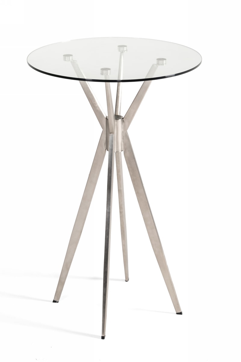 Modrest Kaitlyn - Modern Stainless Steel & Glass Bar Table | Modishstore | Bar Tables