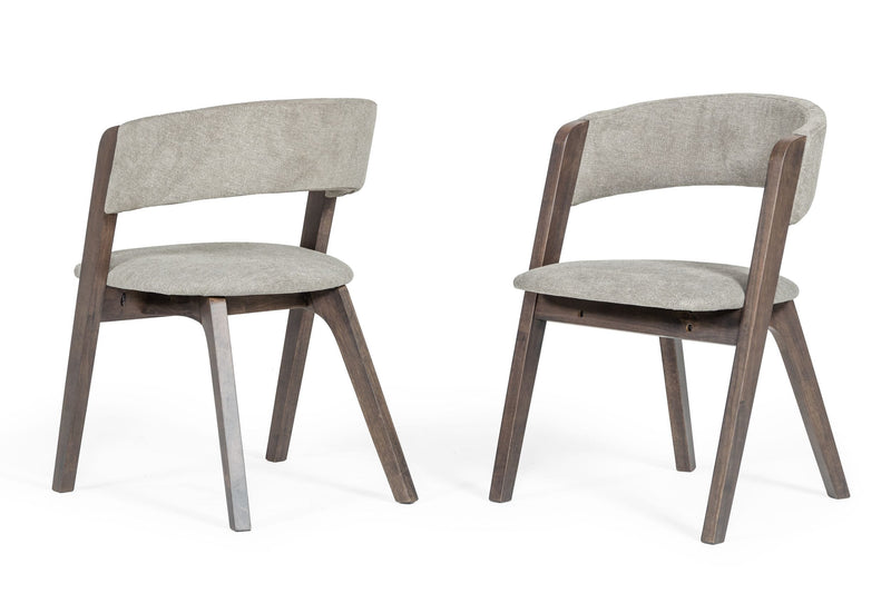 Modrest Grover - Modern Grey & Dark Wenge Dining Chair (Set of 2) | Modishstore | Dining Chairs