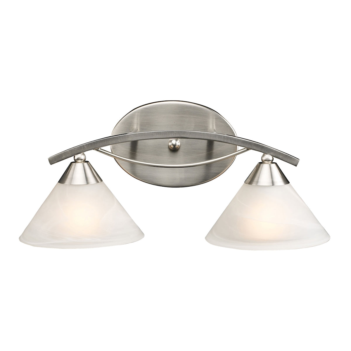 Elysburg 2-Light Vanity Lamp in Satin Nickel with White Swirl Glass ELK Lighting | Vanity Light | Modishstore
