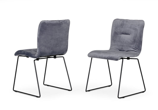 Modrest Yannis - Modern Grey Fabric Dining Chair (Set of 2) | Modishstore | Dining Chairs