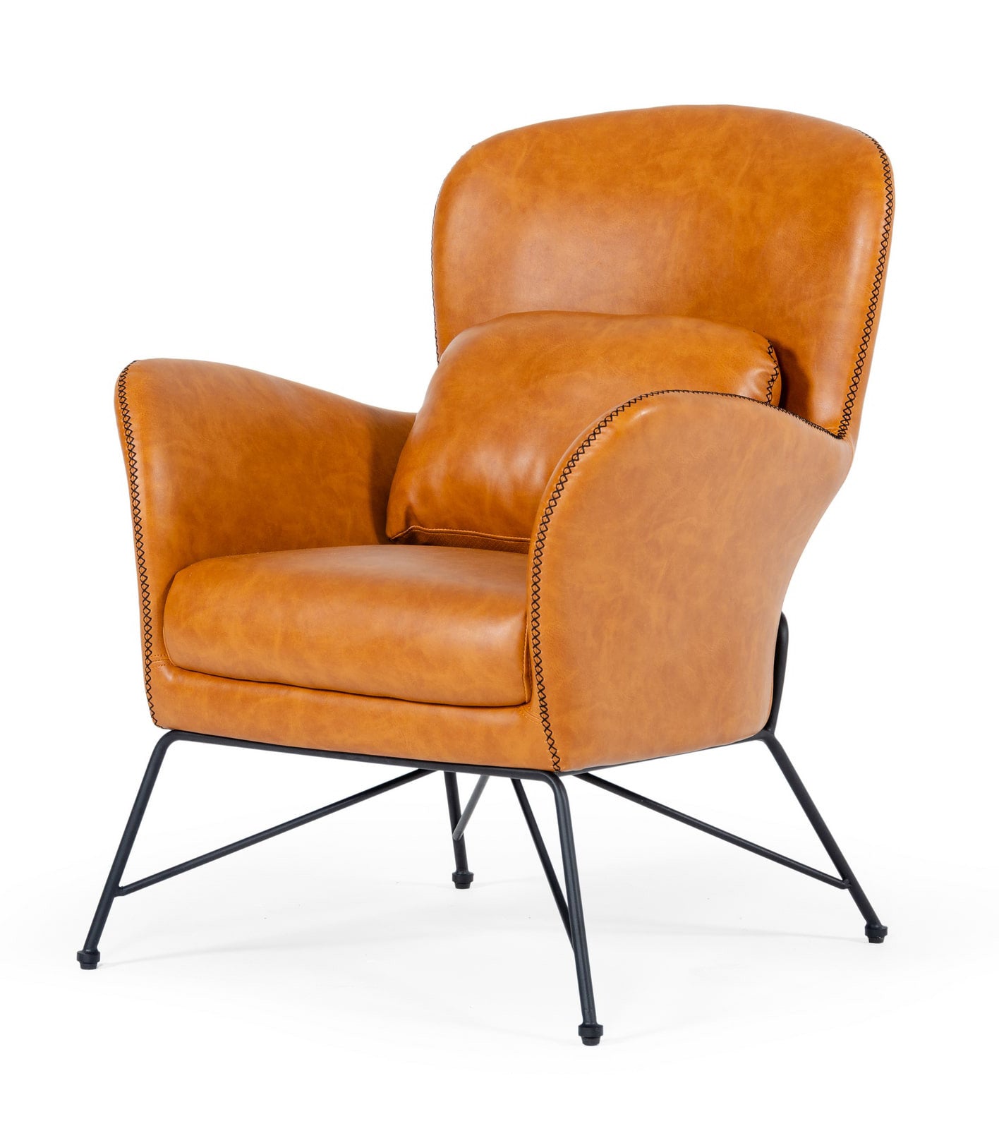 Modrest Kirk - Modern Brown Eco-Leather Accent Chair | Modishstore | Accent Chairs