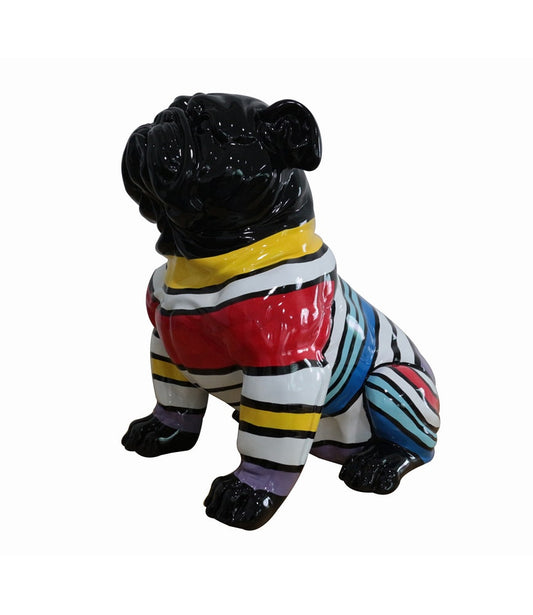 Modrest Modern Black & Colorful Sweater Pug Sculpture | Modishstore | Sculptures