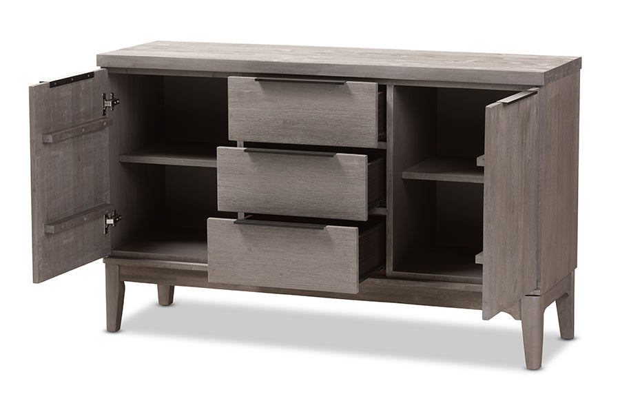 baxton studio nash rustic platinum wood 3 drawer sideboard buffet | Modish Furniture Store-3
