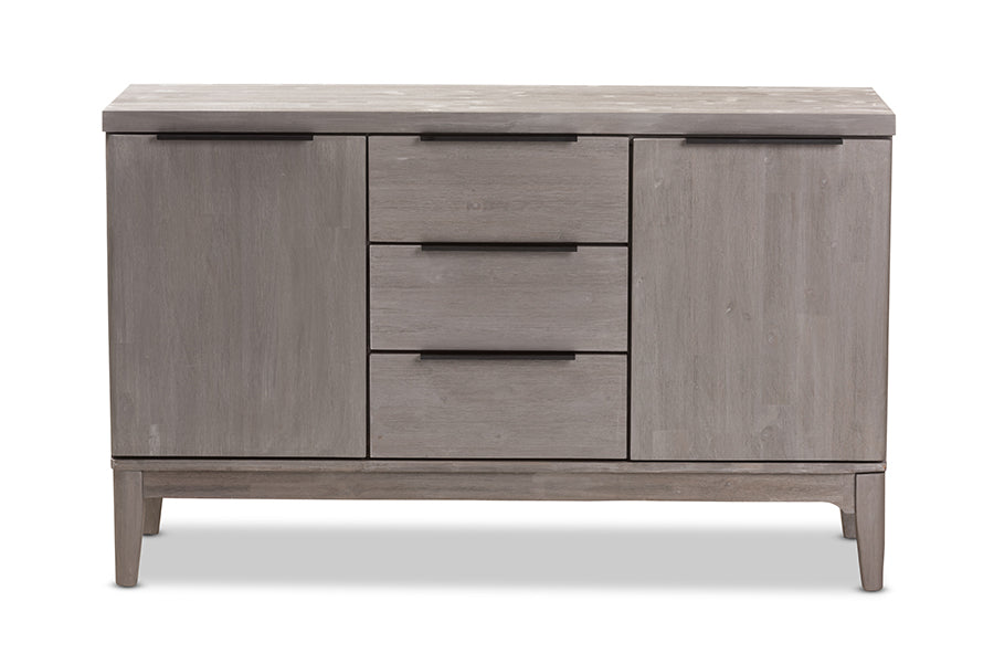 baxton studio nash rustic platinum wood 3 drawer sideboard buffet | Modish Furniture Store-4