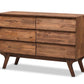 baxton studio sierra mid century modern brown wood 6 drawer dresser | Modish Furniture Store-2
