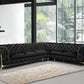 Divani Casa Sheila - Modern Black Velvet Sectional Sofa-2