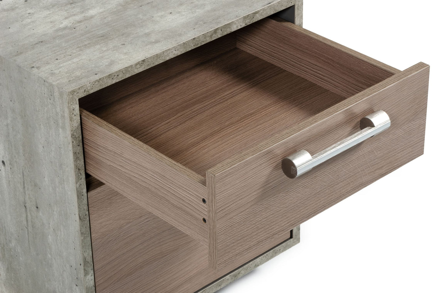 Nova Domus Boston Modern Brown Oak & Faux Concrete Office Small File Cabinet | Modishstore | Nightstands-4