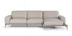 Estro Salotti Villeneuve - Modern Light Grey Italian Leather Sectional Sofa