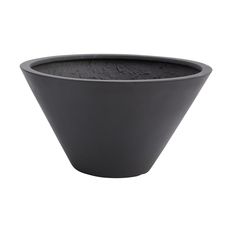 Lindi Polyfiber Pot By Accent Decor - Black/White - 2 Sizes | Planters, Troughs & Cachepots | Modishstore - 3