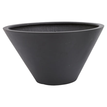 Lindi Polyfiber Pot By Accent Decor - Black/White - 2 Sizes | Planters, Troughs & Cachepots | Modishstore - 9