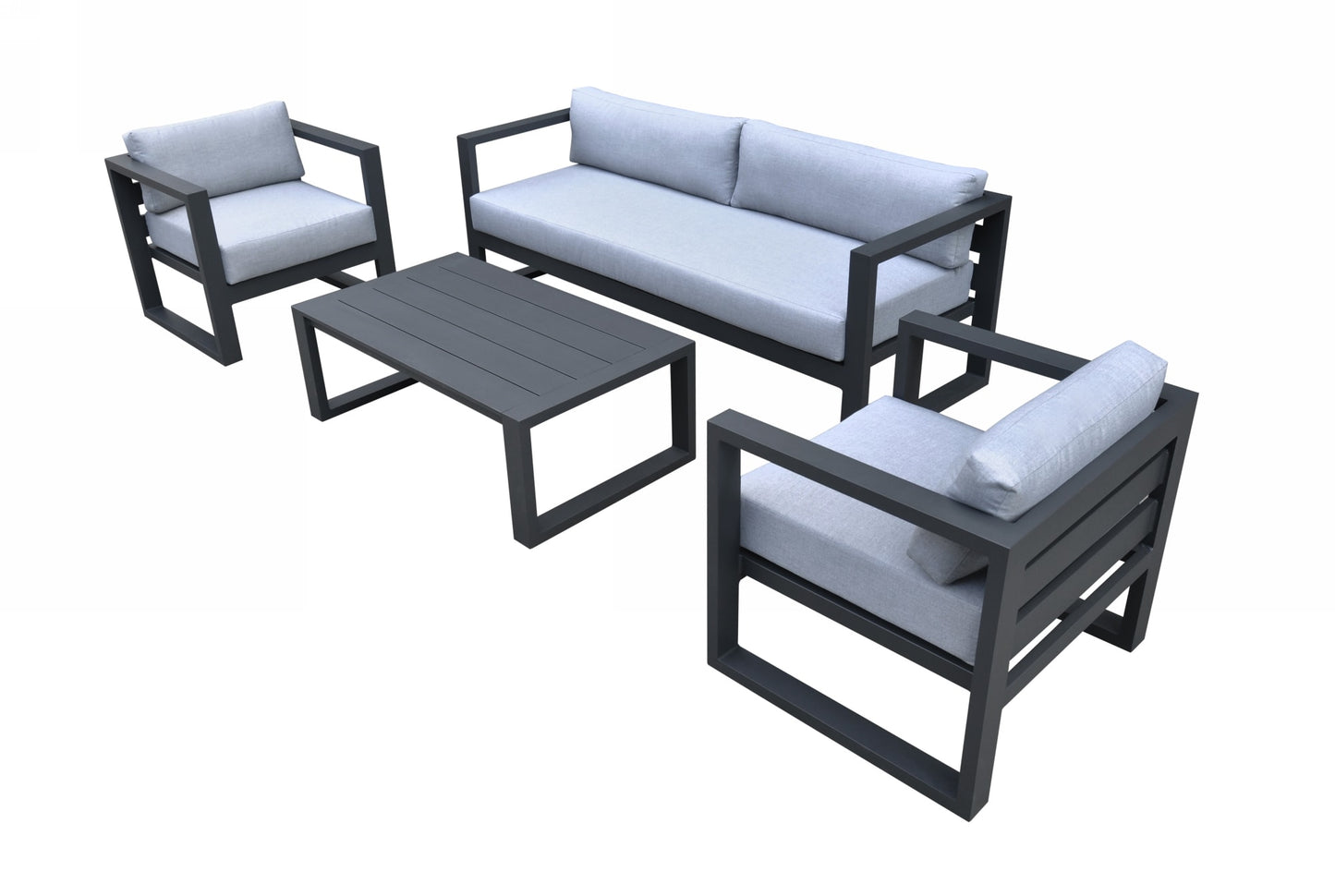 Renava Weber - Modern Outdoor Grey & Black Sofa Set-2