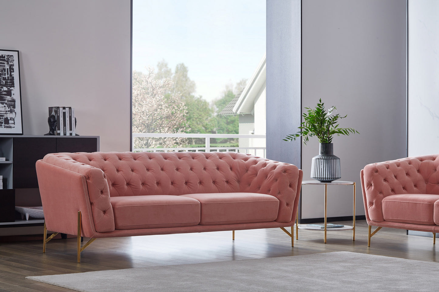 Divani Casa Keswick - Modern Grey Fabric Sofa-2