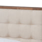 baxton studio soloman mid century modern light beige fabric and walnut brown finished wood king size platform bed | Modish Furniture Store-5