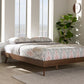 Baxton Studio Jacob Mid-Century Modern Walnut Brown Finished Solid Wood King Size Bed Frame | Modishstore | Beds