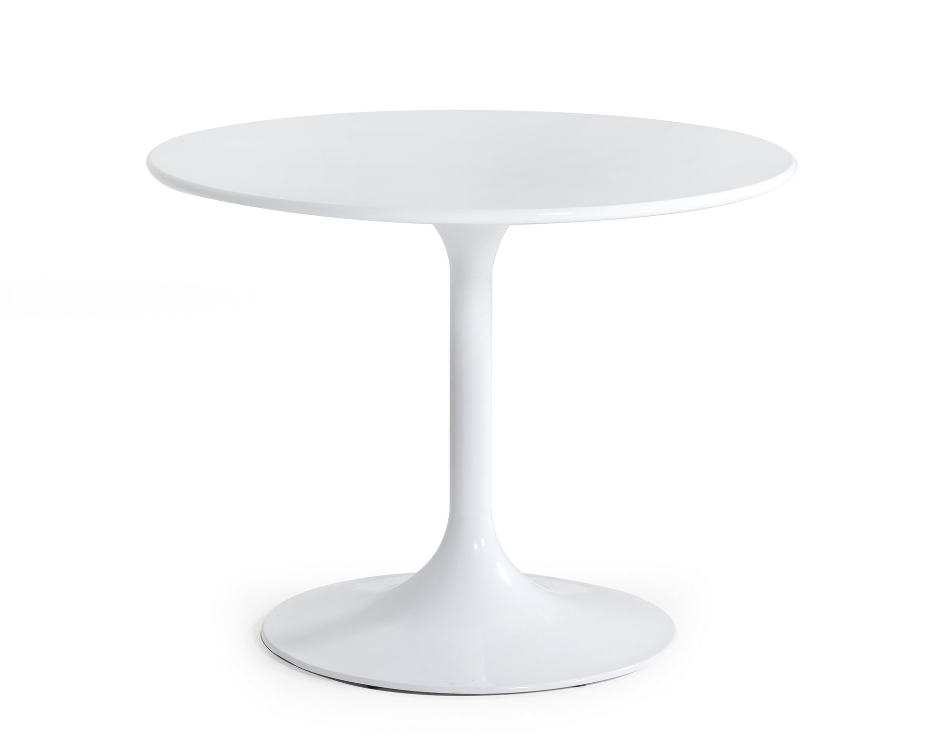 Modrest Karen - Mid-Century White Round Dining Table | Modishstore | Dining Tables-2