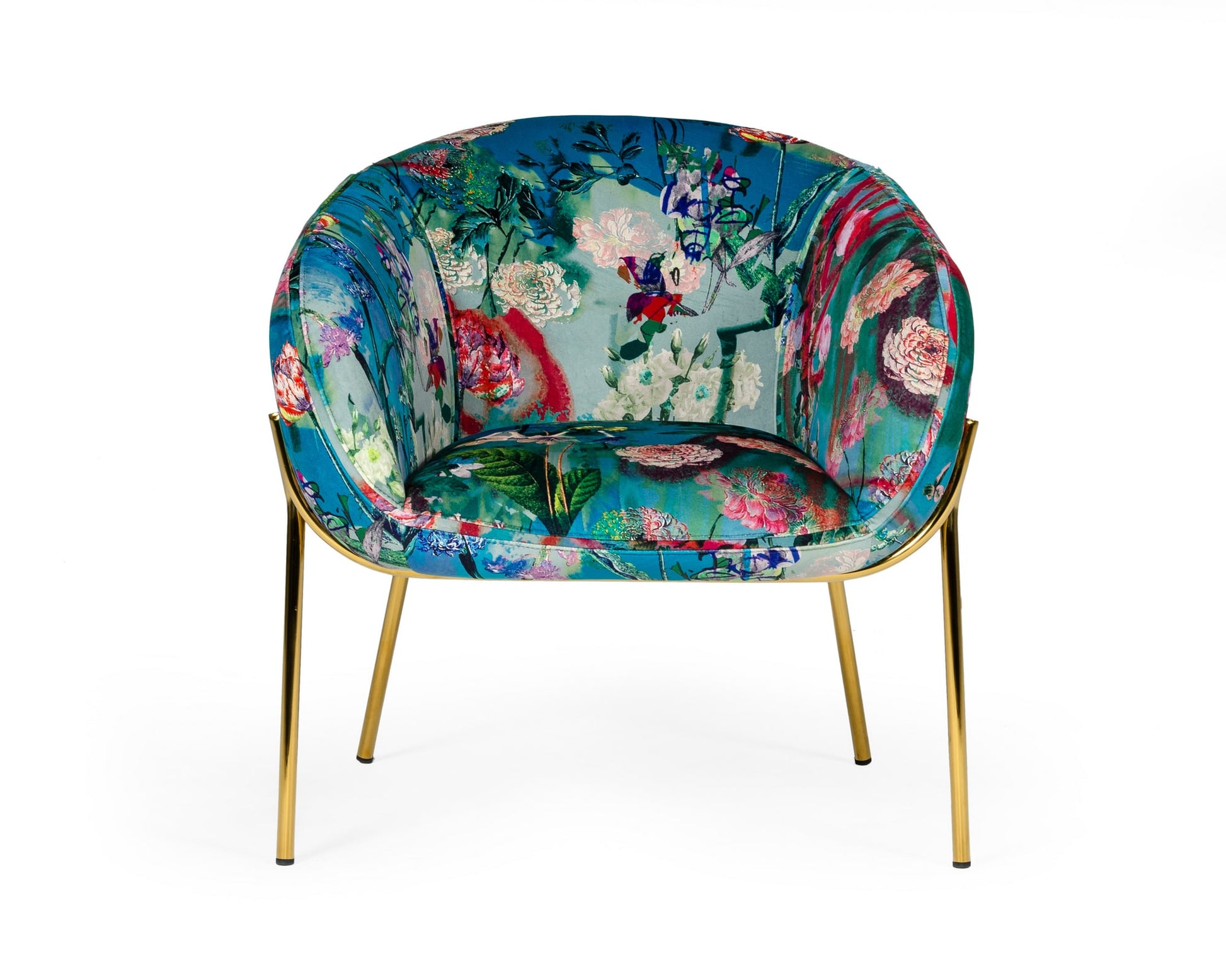 Modrest Falco - Contemporary Floral Velvet and Gold Accent Chair | Modishstore | Accent Chairs-2