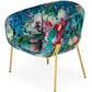 Modrest Falco - Contemporary Floral Velvet and Gold Accent Chair | Modishstore | Accent Chairs