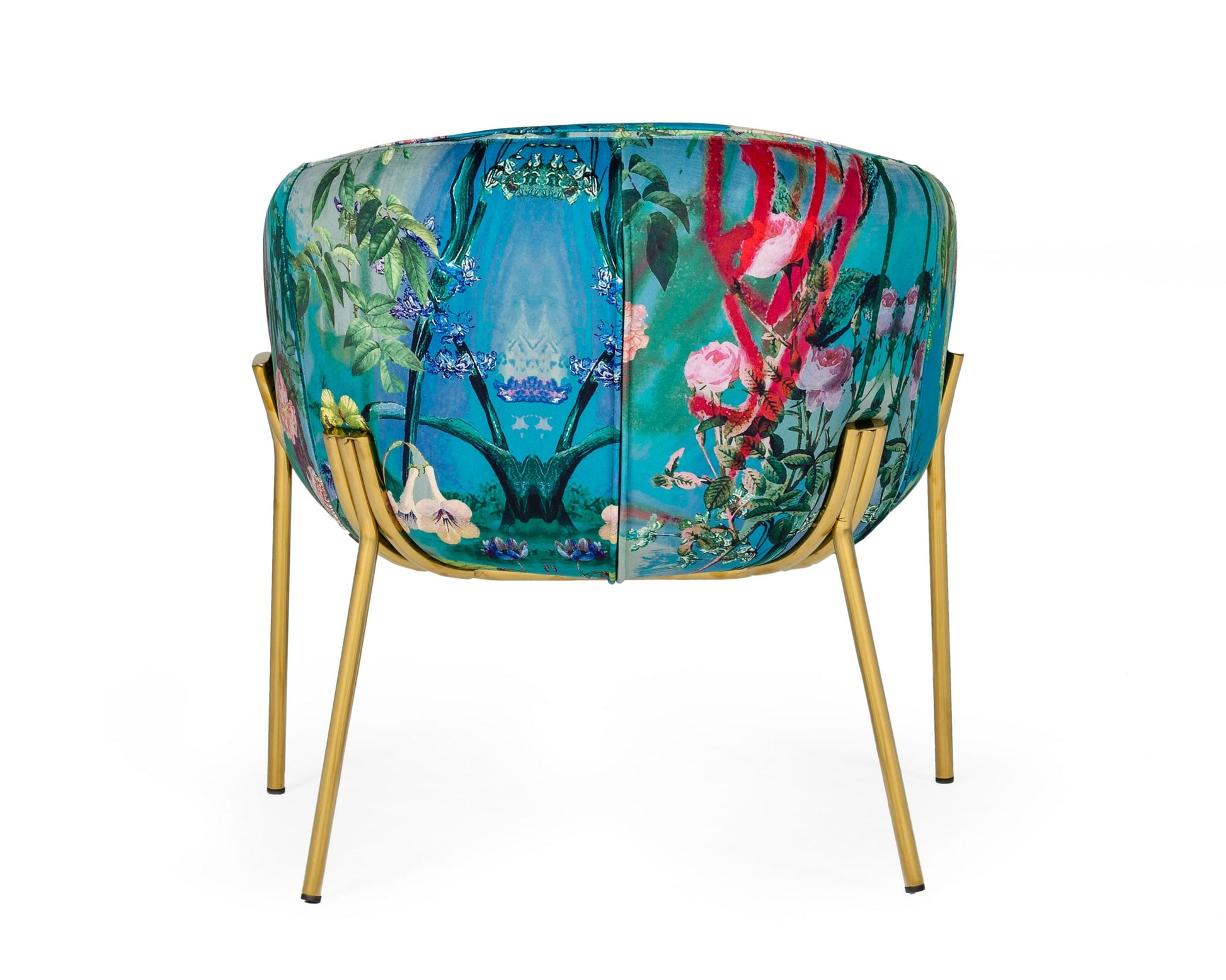 Modrest Falco - Contemporary Floral Velvet and Gold Accent Chair | Modishstore | Accent Chairs-4