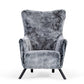 Modrest Findon - Glam Grey Faux Fur Accent Chair | Modishstore | Accent Chairs-2