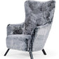 Modrest Findon - Glam Grey Faux Fur Accent Chair | Modishstore | Accent Chairs