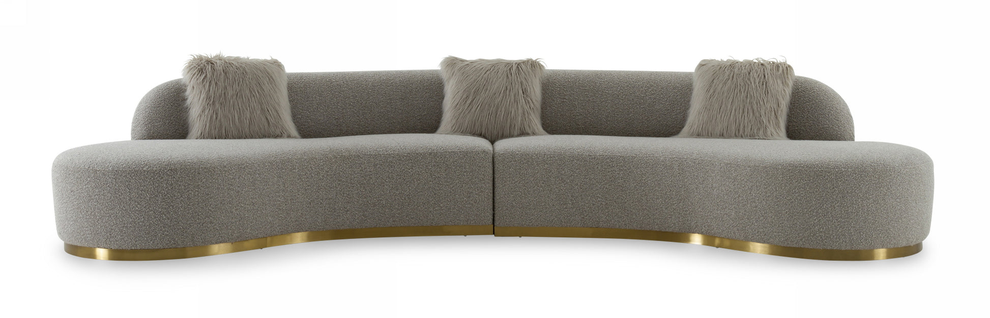 Divani Casa Frontier - Glam Grey Fabric Sectional Sofa-4