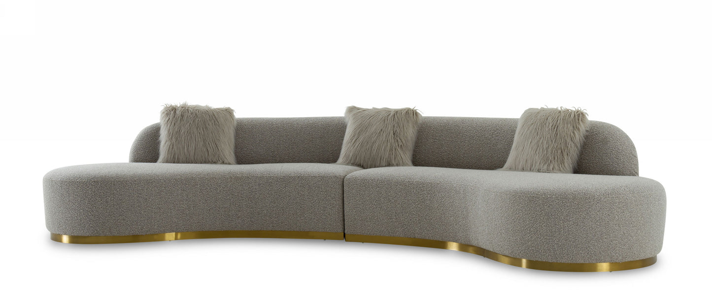 Divani Casa Frontier - Glam Grey Fabric Sectional Sofa-3