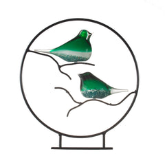 A&B Home Elegant Glass Birds On Stand