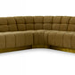 Divani Casa Granby - Glam Mustard and Gold Fabric Sectional Sofa | Modishstore | Sofas