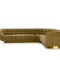 Divani Casa Granby - Glam Mustard and Gold Fabric Sectional Sofa | Modishstore | Sofas-2