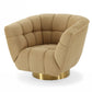Divani Casa Granby - Glam Mustard and Gold Fabric Chair | Modishstore | Accent Chairs