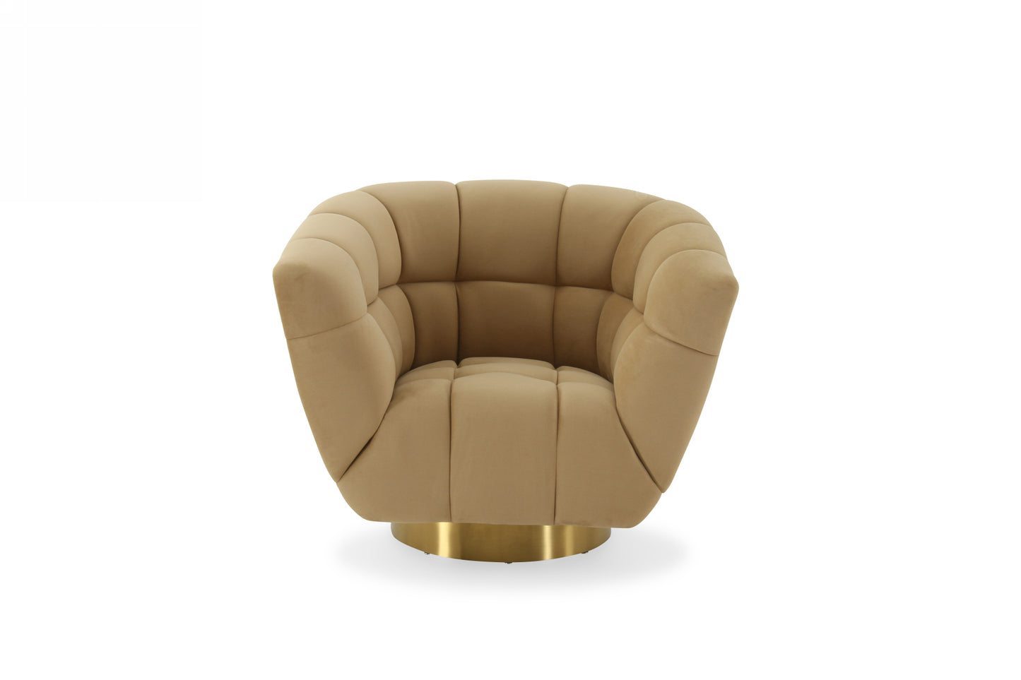 Divani Casa Granby - Glam Mustard and Gold Fabric Chair | Modishstore | Accent Chairs-2